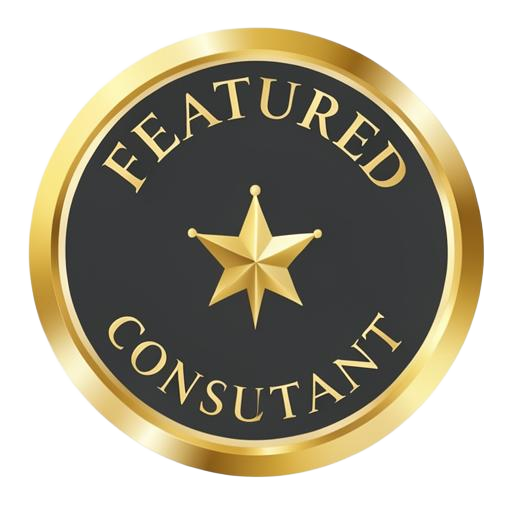 Example of the gold Featured consultant badge